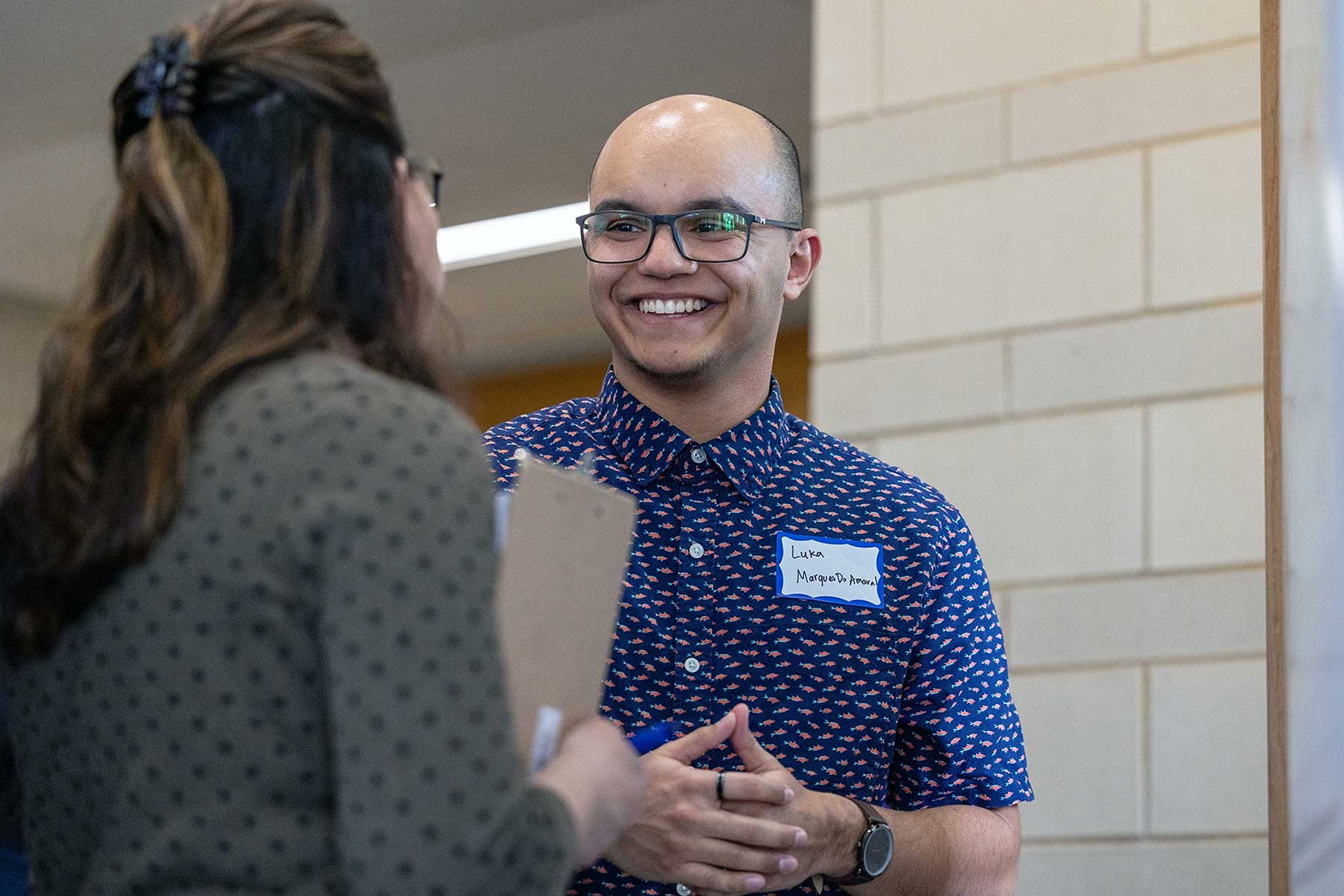 Two young people having a conversation