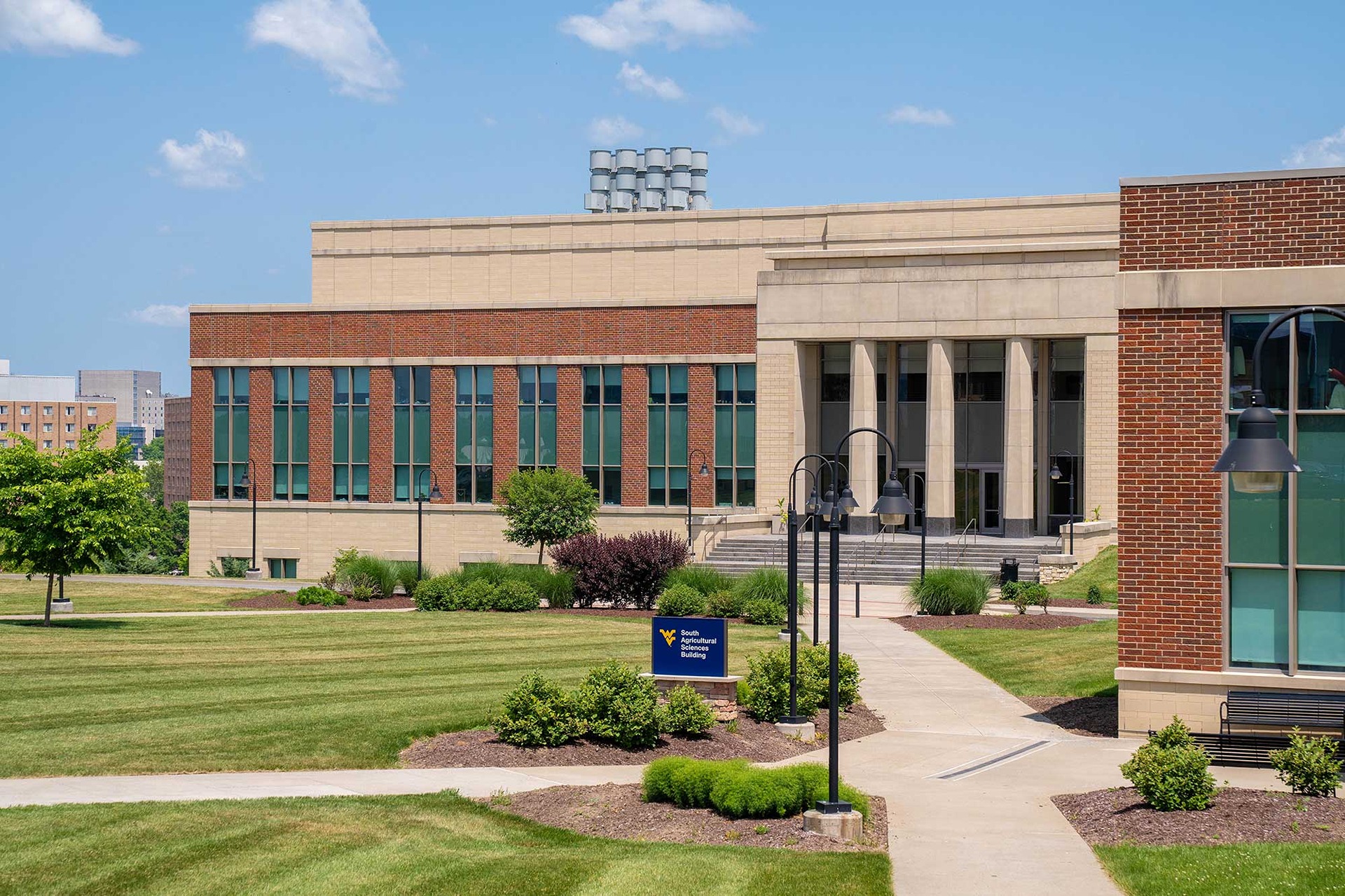 Sidewalks leading to Agricultural Sciences Building entrance