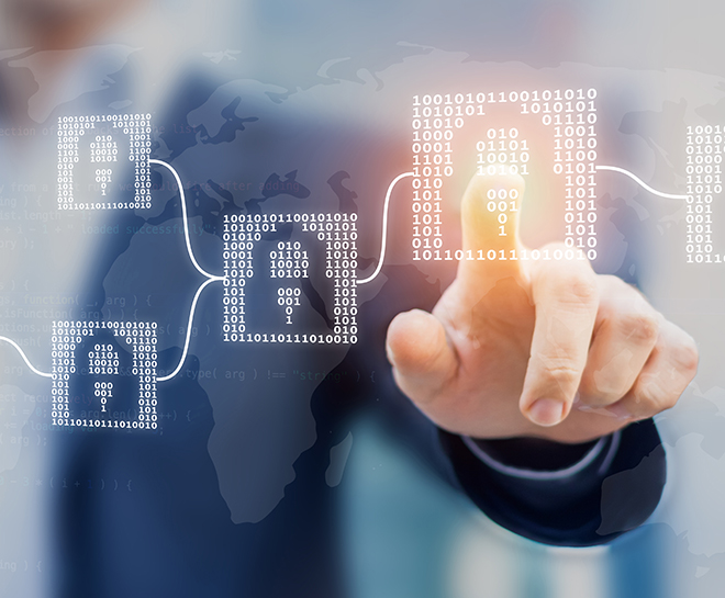 Finger pointing at an image of a padlock