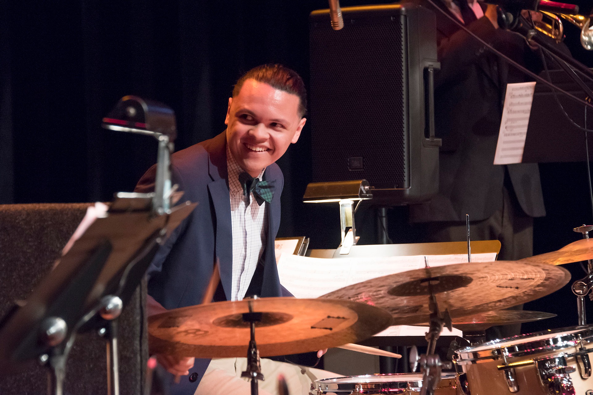 Percussionist in jazz band