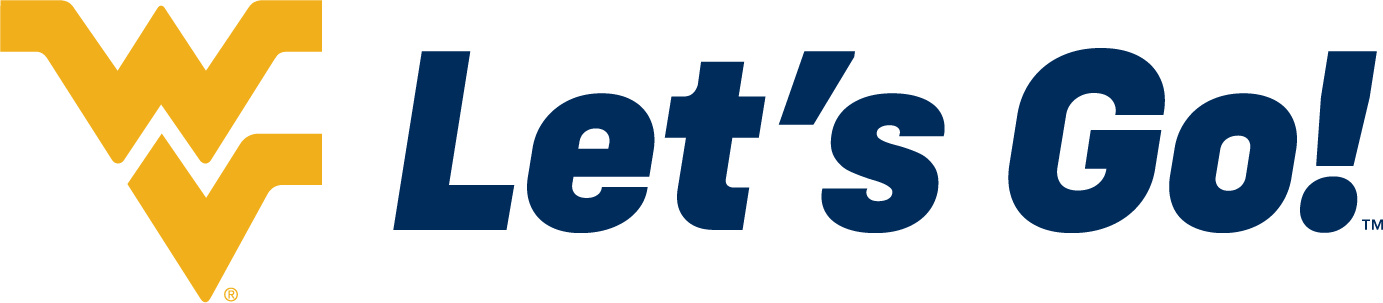 WVU flying WV bug and 'Let's Go!' tagline