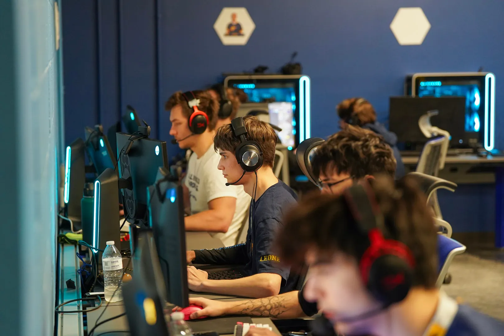 WVU Esports team practicing together