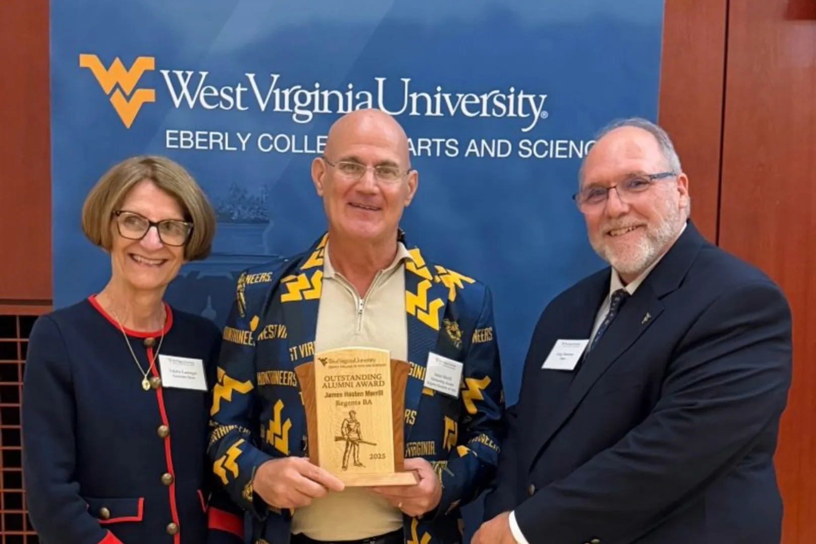James Merrill receiving the Eberly College Outstanding Alumni Award in 2025